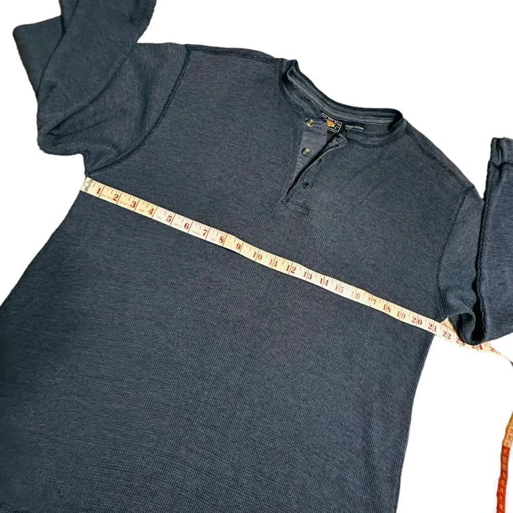 Route 66 Distressed Blue Henley - Picture 7 of 9